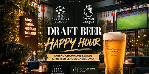Draft Beer Happy Hour: 25% OFF During Live Football Matches