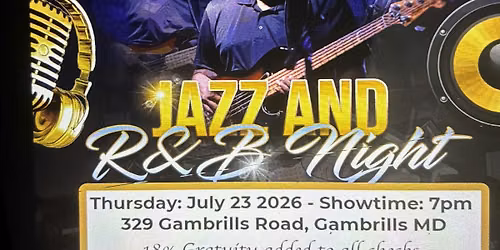 CRJAZ-Jazz and R&B Night @ Blackwall Barn & Lodge Gambrills