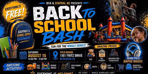 FREE Back to School Bash | Backpacks, School Supplies, Food & Giveaways