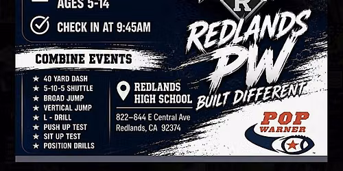 Redlands Pop Warner Community Combine