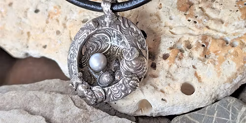 Summertime Silver Tidepool Pendant in Precious Metal Clay
