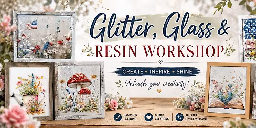 Bonner Springs Glitter Glass & Resin Sip-N-Shop Tuesday September 15 @ 6:30pm