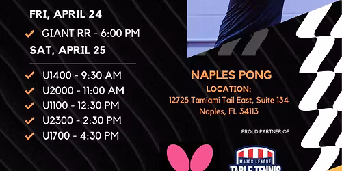 Naples Pong Butterfly Tournament