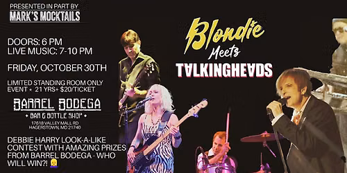 Blondie Meets Talking Heads - Special Halloween-Eve Show at Barrel Bodega