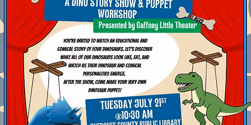 A Dino Story Show & Puppet Workshop (All Ages)