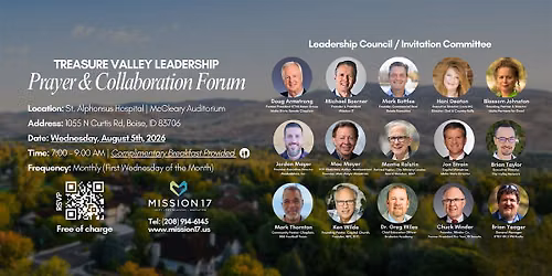 Treasure Valley Leadership Prayer & Collaboration Forum | WED. AUG 5, 2026