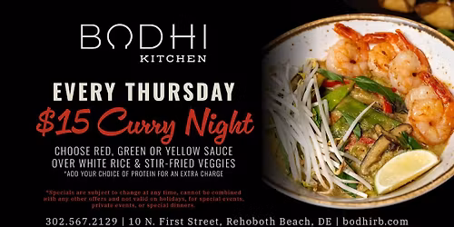 $15 Curry Night Every Thursday at Bodhi Kitchen