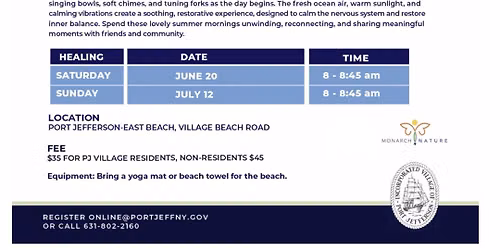 Sound Bath on Beach in Port Jefferson Village
