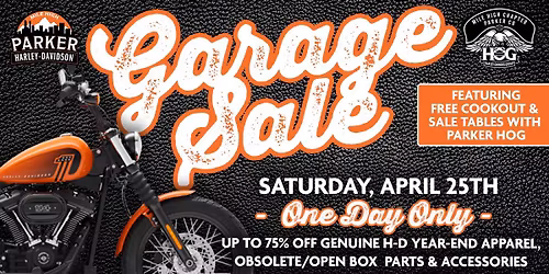 Garage Sale & Cookout with Parker HOG