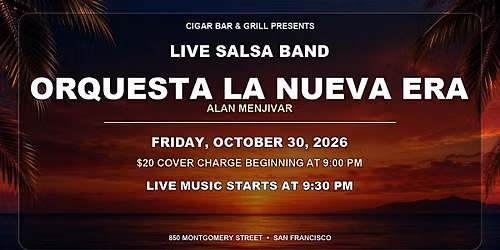 Salsa Night with Live Band: Orquesta La Nueva Era - Fri, Oct 30, 2026