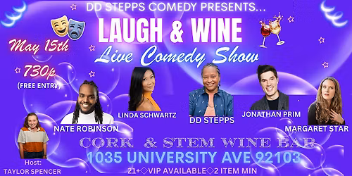 Laugh & Wine Live Comedy Show Hillcrest