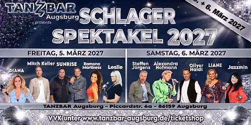 DAS "Schlager Spektakel 2027" in der TANZBAR Augsburg