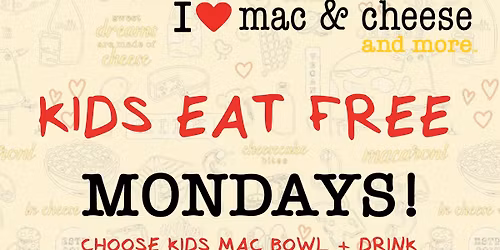 Weekly in store special - Kids Eat Free Mondays!