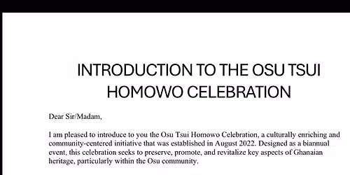 Osu Tsui Homowo Celebrations
