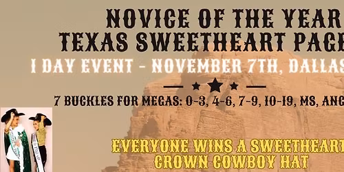 NOTY Texas Sweetheart Event  - 1 day Event - Dallas Nov 7th