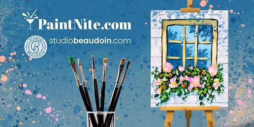 Paint Nite: Window and Pink Flowers