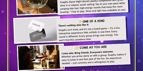 Sip n\u2019 Play SnapKu at Game Night!