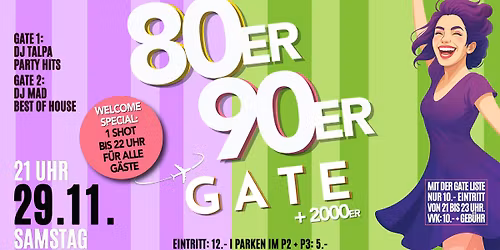 80er\/90er GATE - Sa. 29. NOVEMBER