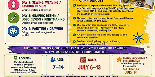 Spanish and Art  Summer Camp for ages 7-14