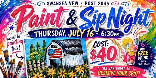 \ud83c\uddfa\ud83c\uddf8 Hometown America Sip & Paint \ud83c\udfa8