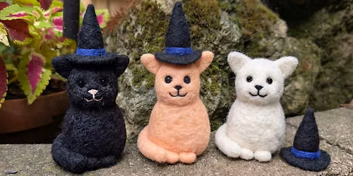 Needle Felting Workshop: Cat with Removable Witch Hat