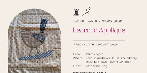 Workshop | Beginners | Introduction to Needle Turn Applique with Catherine King