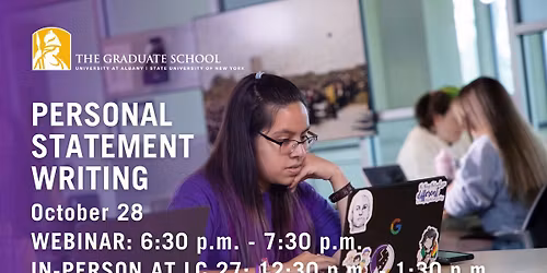 Personal Statement Writing: In-Person Grad Prep Academy Workshop Fall 2025