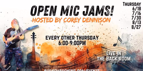 Open Mic Jams w\/Corey Dennison LIVE in The Back Room!