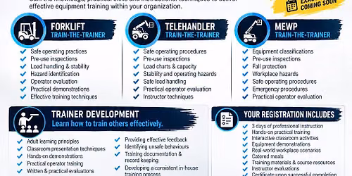 Train The Trainer Event - MEWP, TELEHANDLER and FORKLIFT