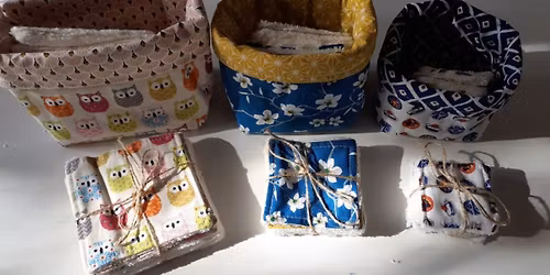 Atelier couture upcycling : lingettes lavables & paniers tissu \u2013 Upcycling-naaiatelier: wasbare doek