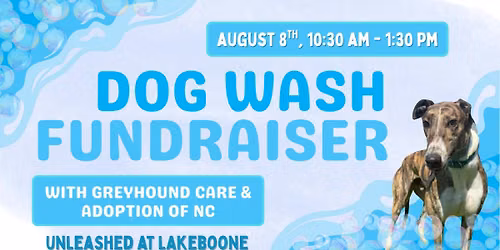 Dog Wash Fundraiser with Greyhound Care & Adoption of NC