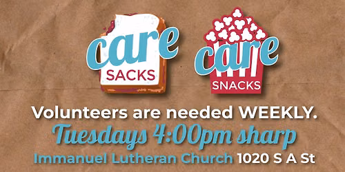 Volunteer to make Care Sack lunches & Care Snack bags