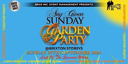 AGS \u201cEnd of Summer\u201d Garden Party - Sunday 27th Sep 2026