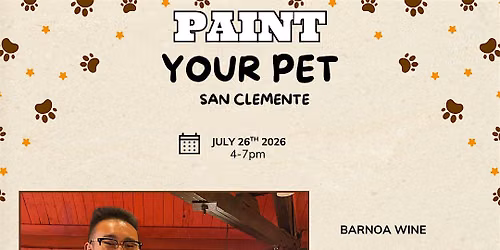 Paint your Pet event in San Clemente- DRINK INCLUDED
