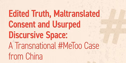 Lecture: #MeToo \u2013 A Transnational Case from China