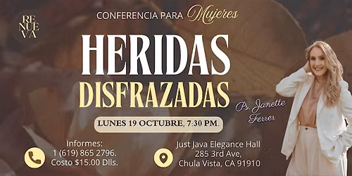RENUEVA Mujeres: Caf\u00e9 Conferencia Heridas Disfrazadas | San Diego