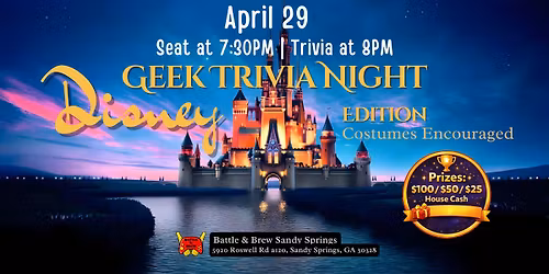 \u2728\ud83c\udff0 Geek Trivia Night: Disney Edition \ud83c\udff0\u2728