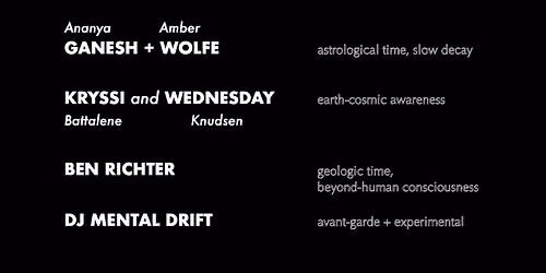 Experimental Music: Ben Richter, Kryssi and Wednesday, Ganesh + Wolfe w\/ DJ MentalDrift