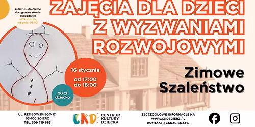 Styczniowe zaj\u0119cia dla dzieci z wyzwaniami rozwojowymi - zimowe szale\u0144stwo