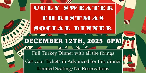 Special Social Christmas Dinner $20-CASH ONLY Tickets