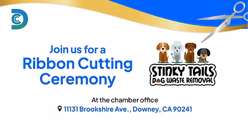 \u2728 Join us as we celebrate the official ribbon cutting for Stinky Tails Dog Waste Removal! \ud83d\udc36\ud83c\udf89