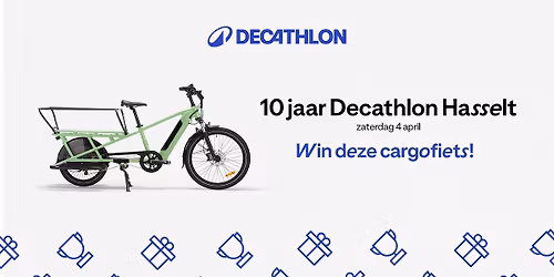 10 jaar Decathlon Hasselt: win een cargofiets! 🚲🥳