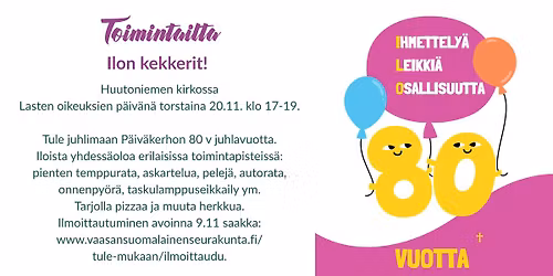 Toimintaillan Ilon kekkerit 20.11.