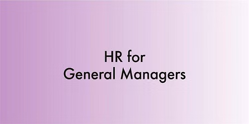 HR for General Managers - November
