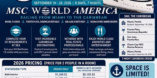 2026 Real Estate CE at Sea - 7-Night Western Caribbean and Bahamas (Miami Roundtrip)