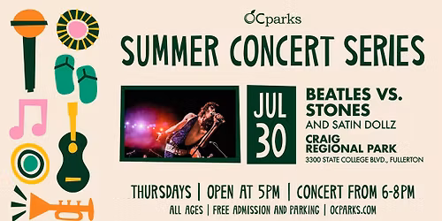 Beatles vs. Stones: The Greatest Show That Never Was: 2026 OC Parks Summer Concert Series