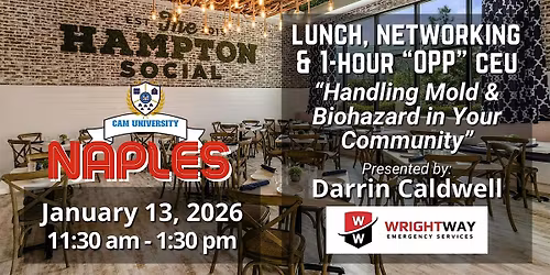CAM U NAPLES Complimentary Lunch , Networking, CEU at The Hampton Social