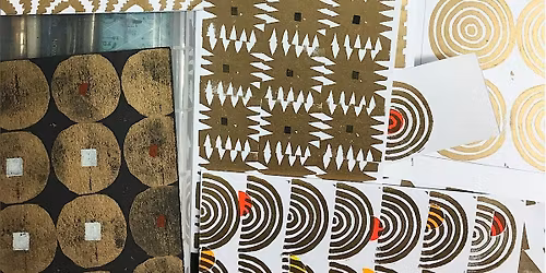 Repeat Block Printing on Fabric and Paper