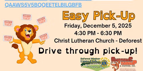 DeForest-Windsor Lions Club Awesome Shrimp Sale 