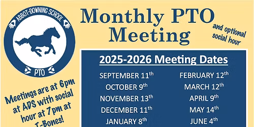 Monthly PTO Meeting...at T-BONES!